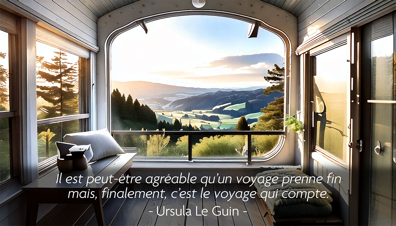 “Il est peut-être agréable qu’un voyage prenne fin mais, finalement, c’est le voyage qui compte.” Ursula Le Guin