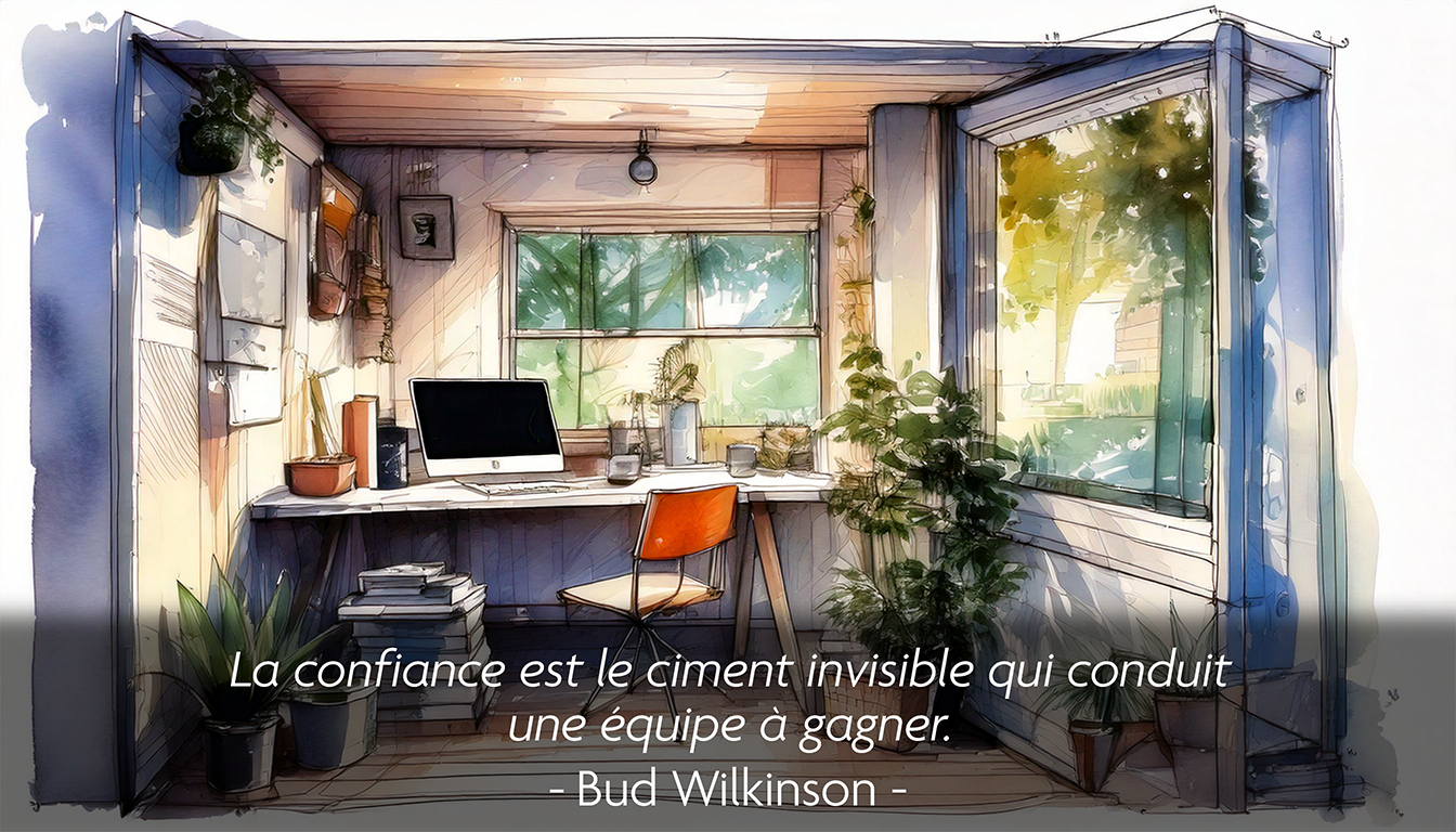 La confiance est le ciment invisible qui conduit une équipe à gagner. Bud Wilkinson -