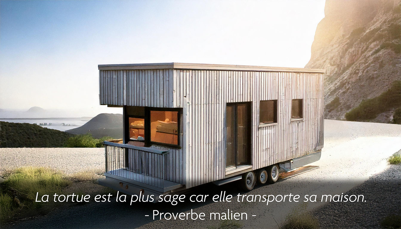 La tortue est la plus sage car elle transporte sa maison. Proverbe malien -