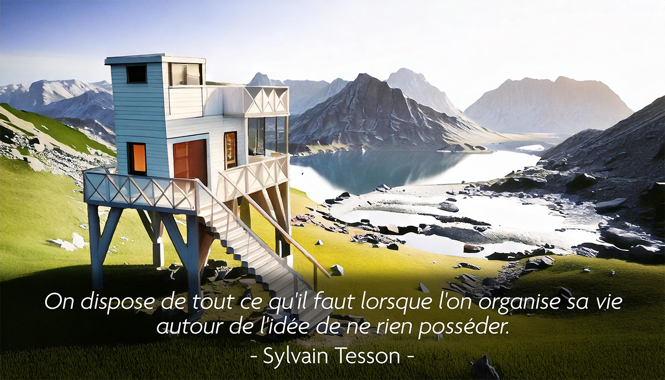 On dispose de tout ce qu'il faut lorsque l'on organise sa vie autour de l'idée de ne rien posséder. Sylvain Tesson -