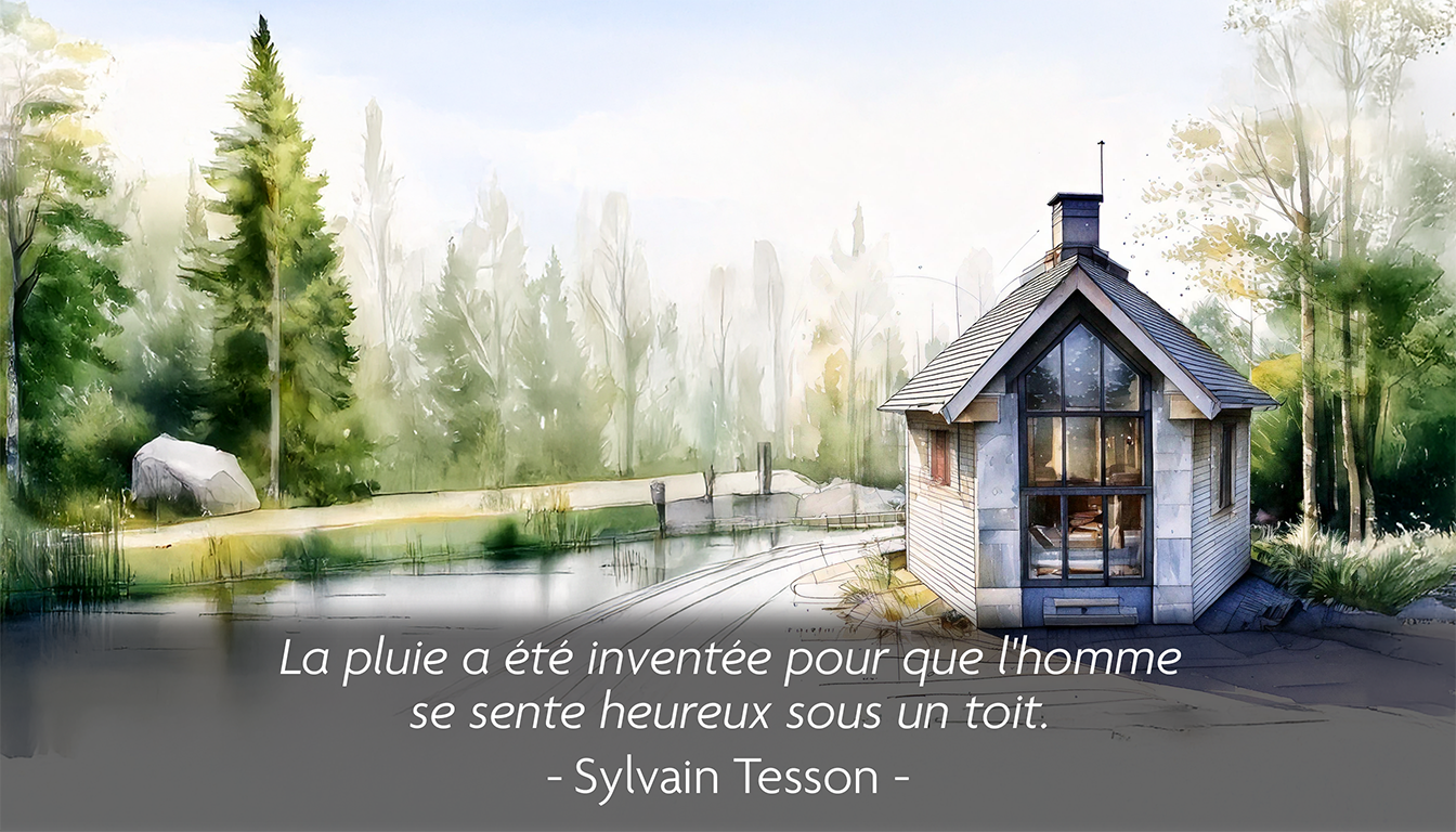 La pluie a été inventée pour que l'homme se sente heureux sous un toit. Sylvain Tesson -